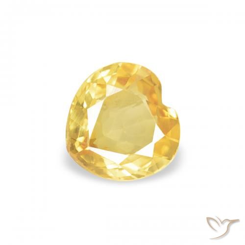 0.34ct Naturale Giallo medio Zaffiro, Cuore, VVS-VS