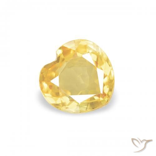 Zaffiro Giallo medio naturale da 0.34 ct, Cuore, VVS-VS