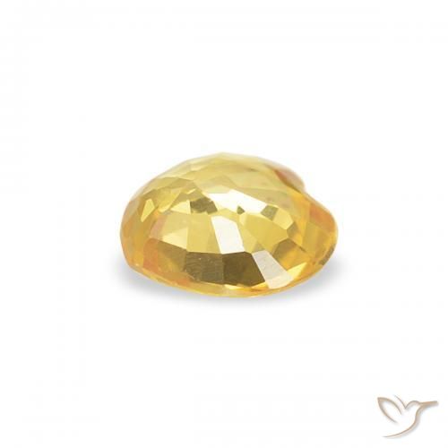 Zaffiro Giallo medio naturale da 0.34 ct, Cuore, VVS-VS