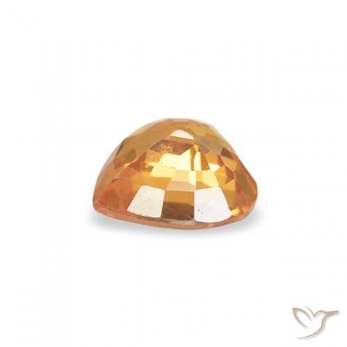 Zaffiro Arancio Intenso naturale da 0.41 ct, Cuore, VVS-VS