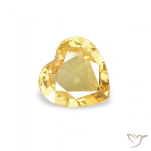 0.35ct Naturale Arancio dorato Zaffiro, Cuore, VVS-VS