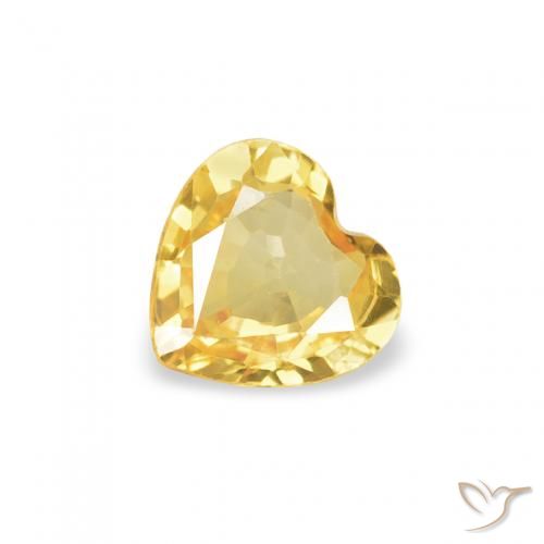 Zaffiro Arancio dorato naturale da 0.35 ct, Cuore, VVS-VS