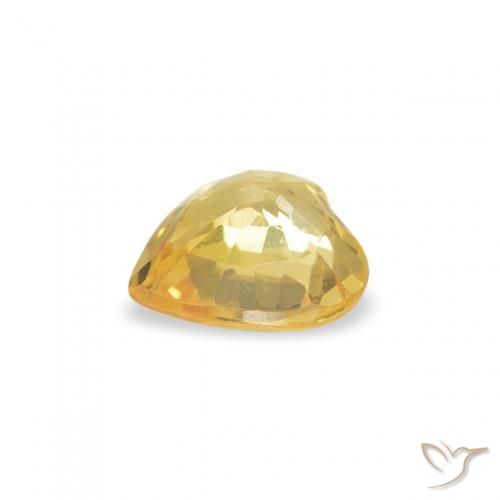 Zaffiro Arancio dorato naturale da 0.35 ct, Cuore, VVS-VS