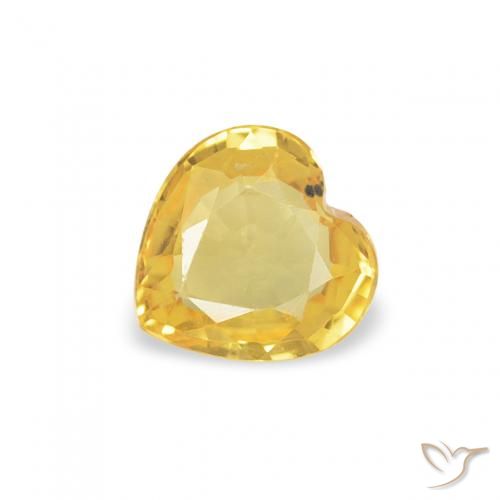 0.38ct Naturale Dorato medio Zaffiro, Cuore, VS