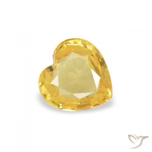 Zaffiro Dorato medio naturale da 0.38 ct, Cuore, VS