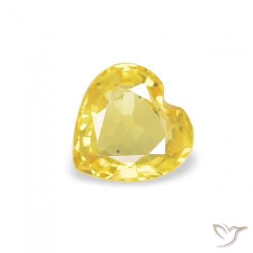 0.39ct Naturale Giallo Toscana Zaffiro, Cuore, VS