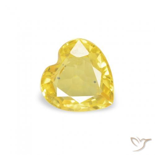 Zaffiro Giallo Toscana naturale da 0.39 ct, Cuore, VS