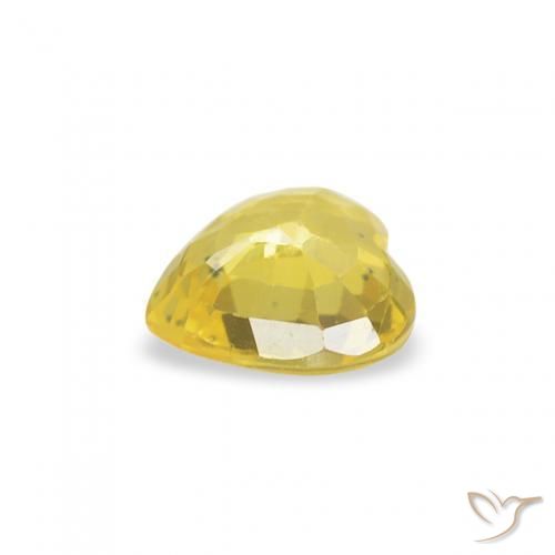 Zaffiro Giallo Toscana naturale da 0.39 ct, Cuore, VS