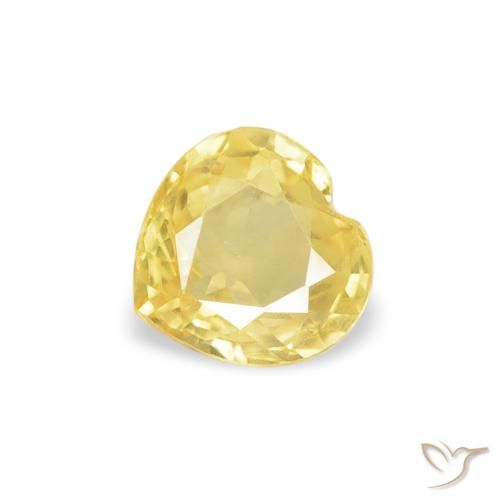 0.38ct Naturale Giallo Toscana Zaffiro, Cuore, VS