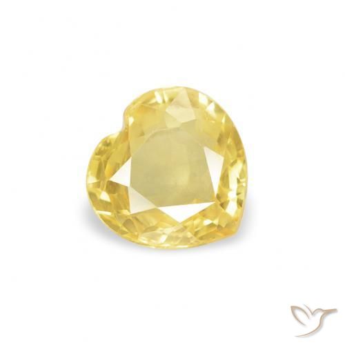 Zaffiro Giallo Toscana naturale da 0.38 ct, Cuore, VS
