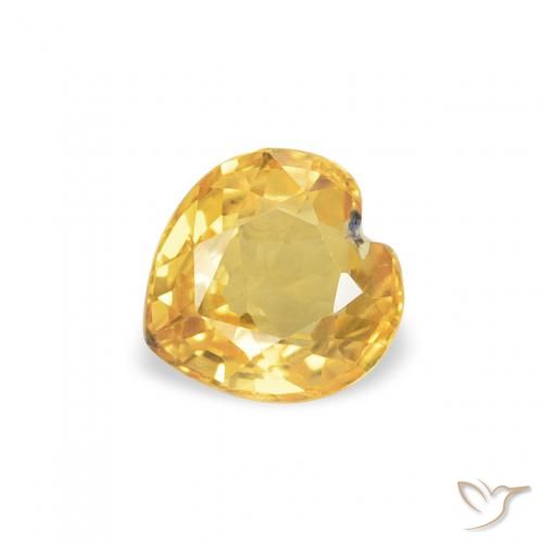 0.44ct Naturale Oro medio Zaffiro, Cuore, VS