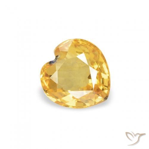 Zaffiro Oro medio naturale da 0.44 ct, Cuore, VS