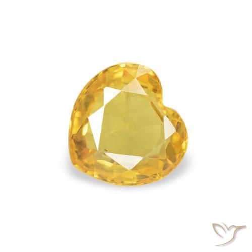 0.44ct Naturale Arancio dorato Zaffiro, Cuore, VS