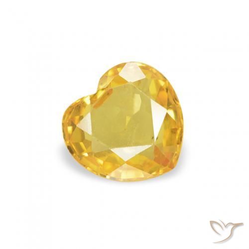 Zaffiro Arancio dorato naturale da 0.44 ct, Cuore, VS