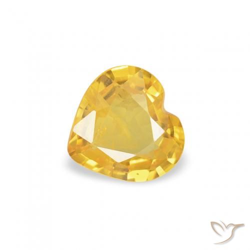 0.33ct Naturale Dorato medio Zaffiro, Cuore, VS