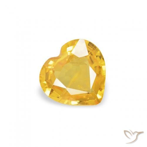 Zaffiro Dorato medio naturale da 0.33 ct, Cuore, VS