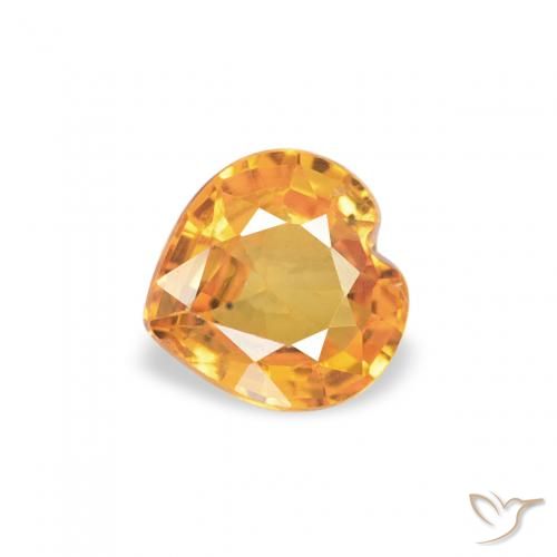 0.39ct Naturale Albicocca Arancia Zaffiro, Cuore, VS