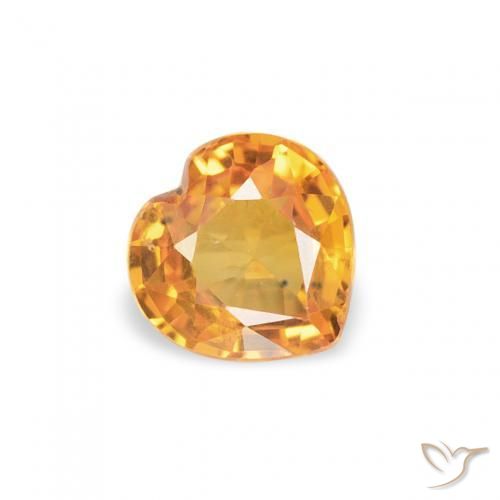 Zaffiro Albicocca Arancia naturale da 0.39 ct, Cuore, VS