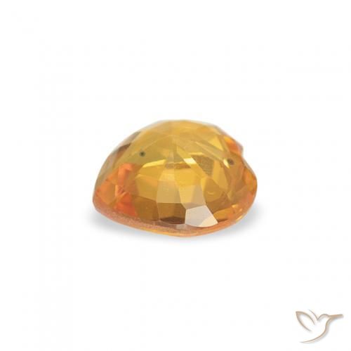 Zaffiro Albicocca Arancia naturale da 0.39 ct, Cuore, VS