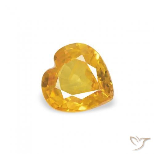 Zaffiro Dorato medio naturale da 0.36 ct, Cuore, VS