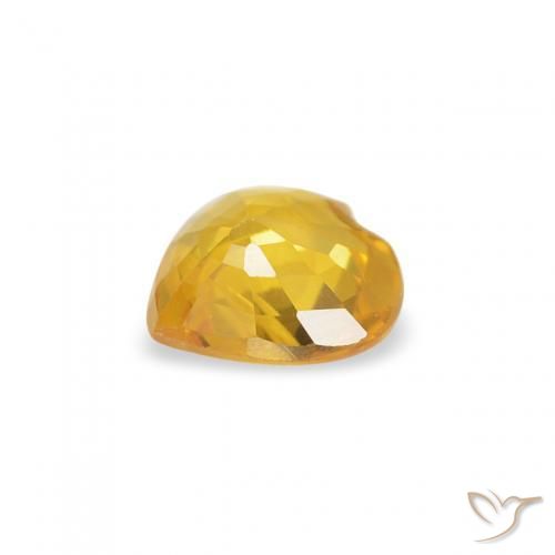 Zaffiro Dorato medio naturale da 0.36 ct, Cuore, VS
