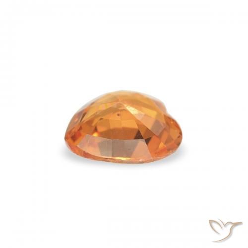 Zaffiro Arancione rossastra naturale da 0.29 ct, Cuore, VS