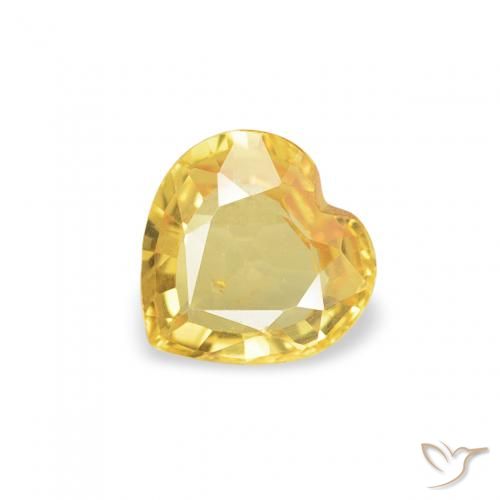 Zaffiro Giallo medio naturale da 0.36 ct, Cuore, VS