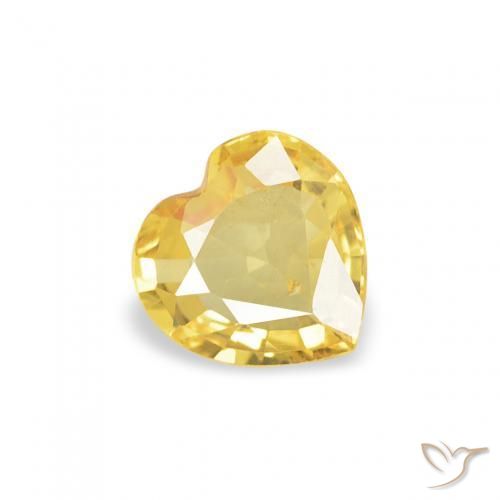 Zaffiro Giallo medio naturale da 0.36 ct, Cuore, VS