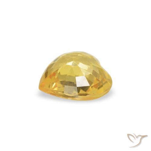 Zaffiro Giallo medio naturale da 0.36 ct, Cuore, VS