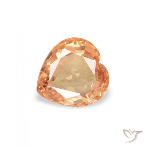 0.47ct Naturale Arancio Medio Zaffiro, Cuore, VS