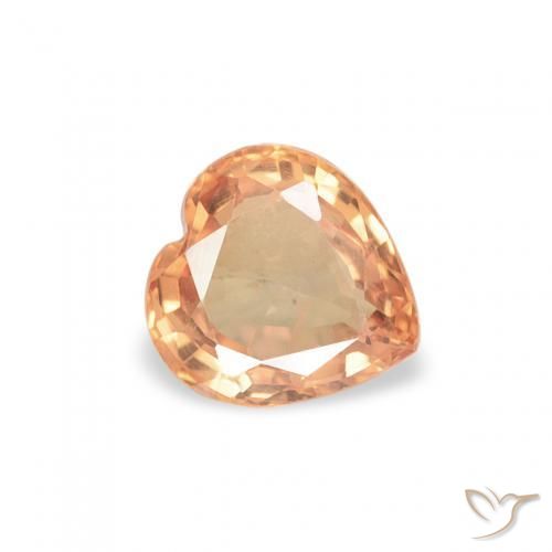 Zaffiro Arancio Medio naturale da 0.47 ct, Cuore, VS