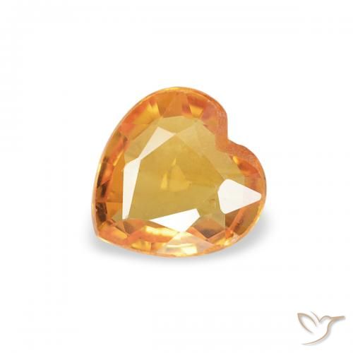 0.36ct Naturale Arancio Medio Zaffiro, Cuore, VS