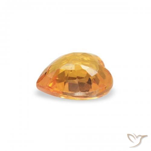 Zaffiro Arancio Medio naturale da 0.36 ct, Cuore, VS