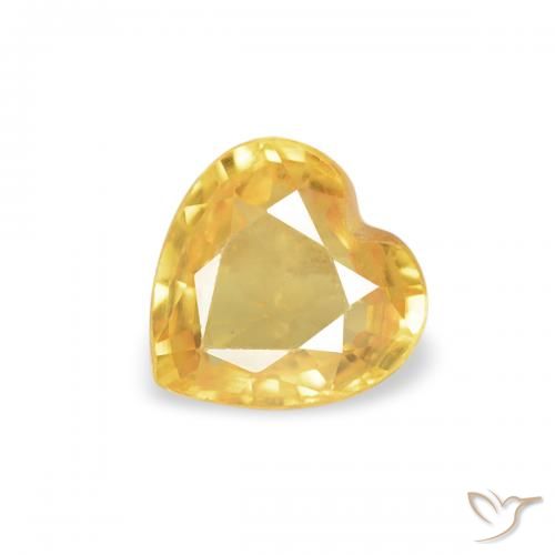 0.39ct Naturale Dorato medio Zaffiro, Cuore, VVS-VS