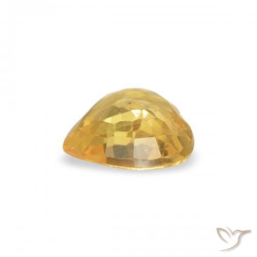 Zaffiro Dorato medio naturale da 0.39 ct, Cuore, VVS-VS