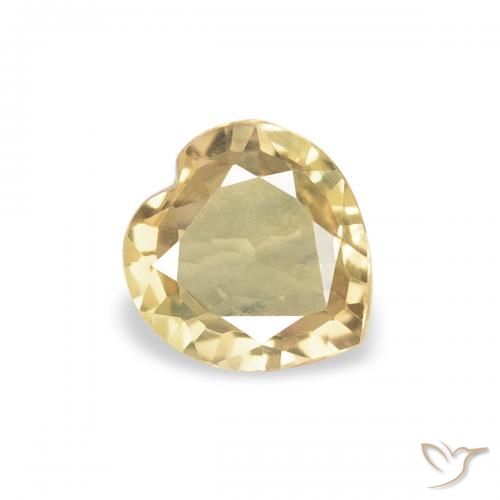 Zaffiro Dorato naturale da 0.37 ct, Cuore, VVS-VS