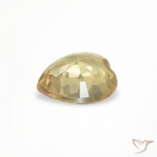 Zaffiro Dorato naturale da 0.37 ct, Cuore, VVS-VS