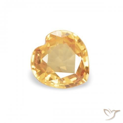 0.33ct Naturale Arancio chiaro-Oro Zaffiro, Cuore, VVS-VS