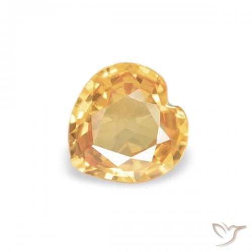 Zaffiro Arancio chiaro-Oro naturale da 0.33 ct, Cuore, VVS-VS