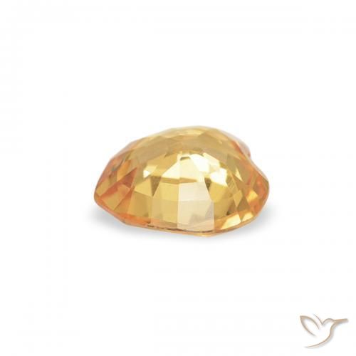 Zaffiro Arancio chiaro-Oro naturale da 0.33 ct, Cuore, VVS-VS