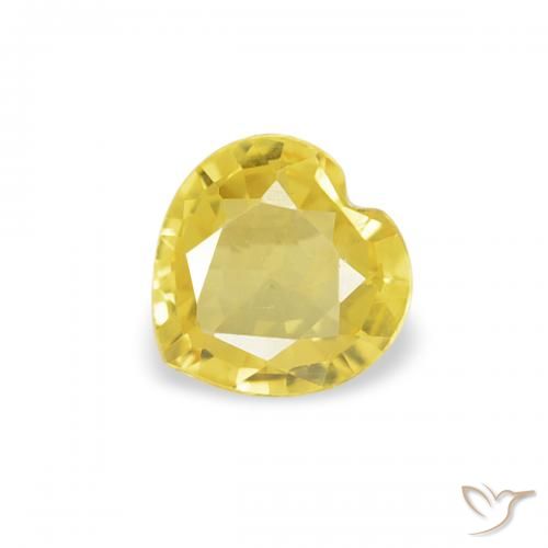 0.32ct Naturale Giallo medio Zaffiro, Cuore, VVS-VS