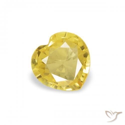 Zaffiro Giallo medio naturale da 0.32 ct, Cuore, VVS-VS