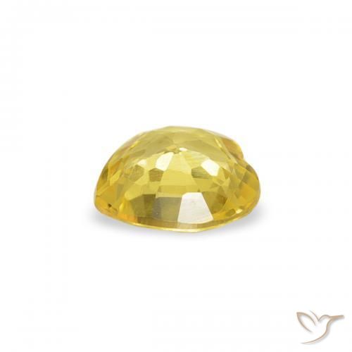 Zaffiro Giallo medio naturale da 0.32 ct, Cuore, VVS-VS