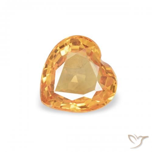 0.45ct Naturale Arancio Medio Zaffiro, Cuore, VVS-VS