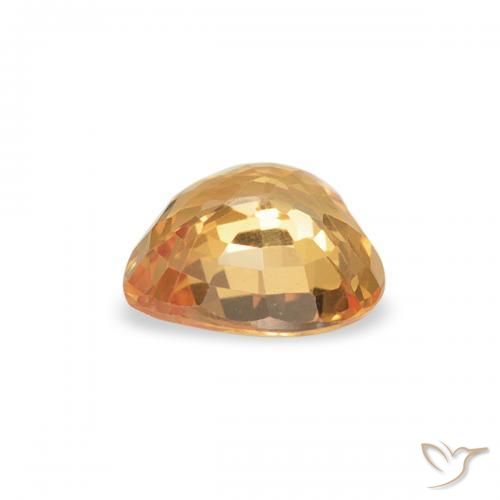 Zaffiro Arancio Medio naturale da 0.45 ct, Cuore, VVS-VS