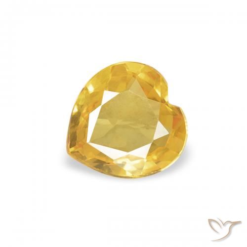0.33ct Naturale Dorato Zaffiro, Cuore, VVS-VS
