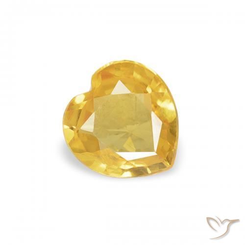 Zaffiro Dorato naturale da 0.33 ct, Cuore, VVS-VS