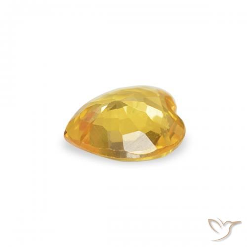 Zaffiro Dorato naturale da 0.33 ct, Cuore, VVS-VS
