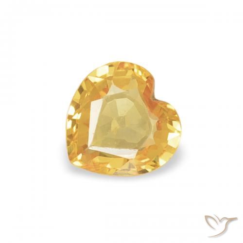 Zaffiro Arancio Dorato Profondo naturale da 0.33 ct, Cuore, VVS-VS