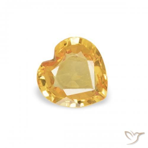 Zaffiro Arancio Dorato Profondo naturale da 0.33 ct, Cuore, VVS-VS